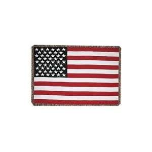  United States American Flag 3 Layer Afghan Throw Blanket 