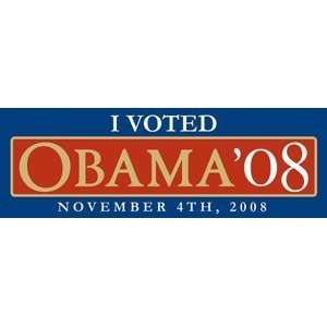    Barack Obama Bumper Sticker   I Voted Obama 