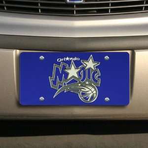  Orlando Magic Royal Blue Mirrored License Plate: Sports 