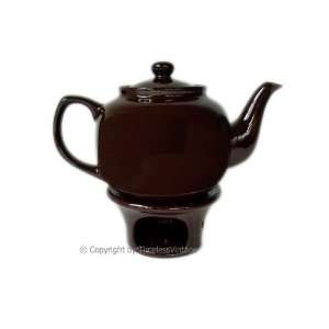  Large 6 Cup Brown Betty Teapot Tea Pot & Candle Warmer 