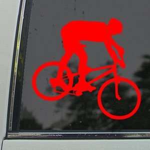  Mountain Bike Biker Red Decal Bicycle Window Red Sticker 