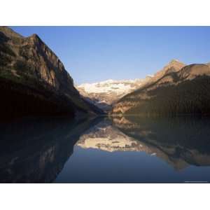 Victoria Across the Still Waters of Lake Louise, at Sunrise in Summer 