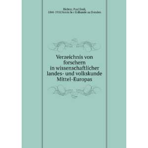   Paul Emil, 1844 1918,Verein fuÌ?r Erdkunde zu Dresden Richter Books