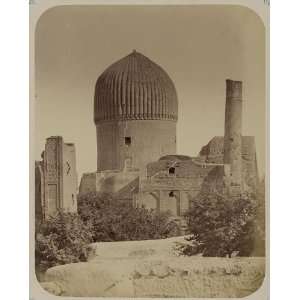  Mausoleum,Emir Timur Kuragan,façade,tomb,Samarkand,1868 