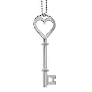   : Amoro Key Heart necklace in Italian Sterling Silver: Amoro: Jewelry