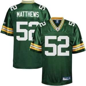 Clay Matthews #52 Green Bay Packers (Med.) Reebok Onfield Authentic 