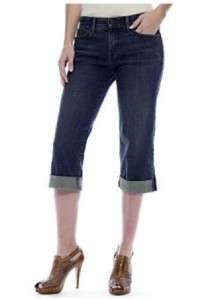   525 Perfect Waist Cuffed Capri Jeans Wanderer Blue Womens 8 NWT $42