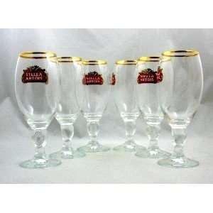  Set of (SIX) 6 Stella Artois Chalice Glasses (Each 33 