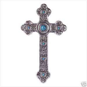 Silver & Turquoise SPANISH Mexico crucifix Wall Cross  