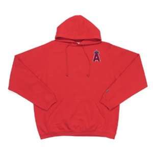 Anaheim Angels MLB Goalie Hooded Sweatshirt (Dark Red) (Large)