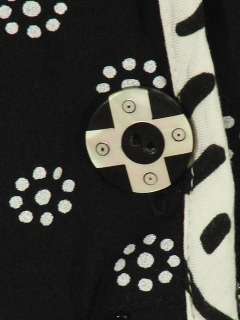 USINDO Gorgeous Rayon Black/White Beaded Jacket Sz S  