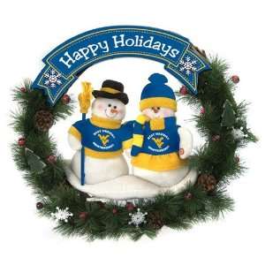 West Virginia Mountaineers Happy Holidays Wreath  Sports 
