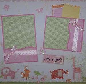 Its a Girl / Baby   SINGLE Premade Scrapbook Pages Layout 12x12 