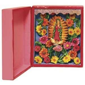  Handmade Folk Art Virgin of Guadalupe Box Retablo