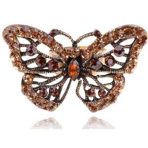  Vintage Inspired Crystal Rhinestone Butterfly Adjustable Ring: Jewelry