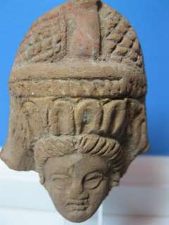 Ancient Artifact Roman/Etruscan/Egyptian Terracotta Votive Idol Head 