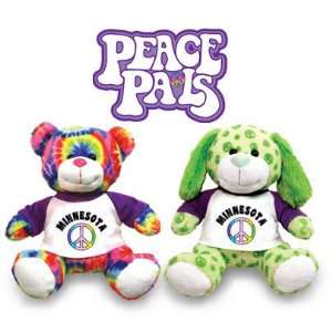   Minnesota Peace Pals green PUPPY or tie dyed TEDDY bear: Toys & Games