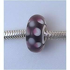   BLACK Murano Glass Charm Bead for Troll Biagi Pandora