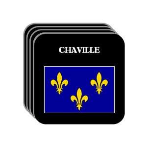  Ile de France   CHAVILLE Set of 4 Mini Mousepad Coasters 