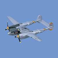 38 Lightning Airplane,World War ll, Twin Engine Fighter, Wood 