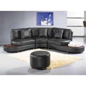  Vig Furniture Ev 2229 Contemporary Black Leather Sectional 