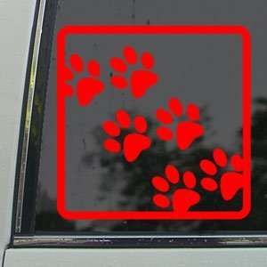  BEAR DOG PAW FOOT PRINTS ANIMAL Red Decal Car Red Sticker 