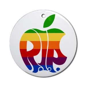  R.I.P. Steve Jobs Rainbow Apple on a 2 7/8 inch Ceramic 