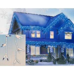 Set of 300 Morphing Blue & Clear Mini Icicle Christmas Lights   White 