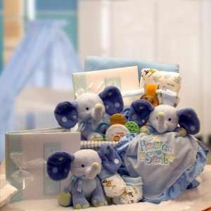  A Baby Is Heaven Sent Gift Basket  Blue 
