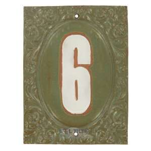 Victorian house numbers   #6 in pesto & marshmallow