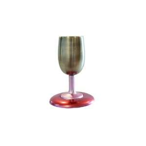  Yair Emanuel Anodize Aluminum Kiddush Cup and Plate in Red 
