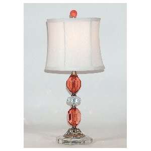  Vintage Styled Light Red & Clear Accent Table Lamp: Home 
