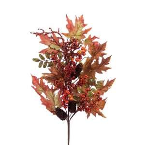  Pack of 6 Mixed Berry, Pine Cone & Fall Foliage Decorative 