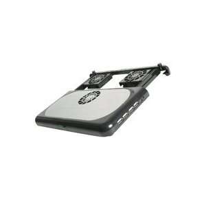 Black Aluminum Laptop Cooling Pad with 4 Port USB Hub  