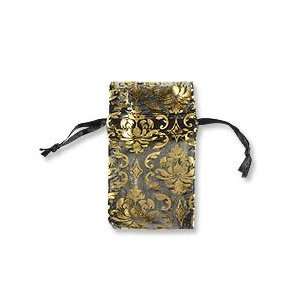   Organza Bag Mini Gold/Black Scroll Pattern (Dozen): Jewelry