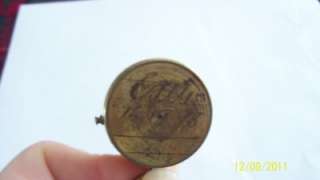 Antique Vintage Brass CompassMilitary?? Etching on back  Exit 16 17 