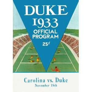  1933 Duke Blue Devils vs. North Carolina Tar Heels 36 x 48 