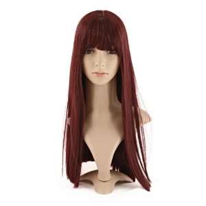    6sense Synthetic Fashion Long Straight Style Wine Red Wig: Beauty