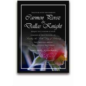  80 Rectangular Wedding Invitations   Dawn Frosted Rose 