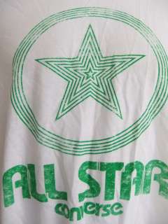 Mens Converse T Shirt Distressed Vintage Green All Star  Logo L New