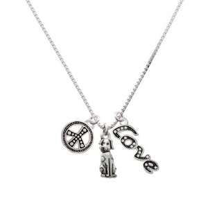 Spotted Dog, Peace, Love Charm Necklace [Jewelry]