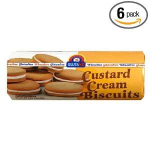 Glutano Gluten Free Biscuits, Custard Cream, 5.3 Ounce Boxes (Pack of 