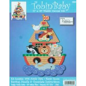  Tobin Noahs Ark Birth Record Plastic Canvas Kit 11X18 