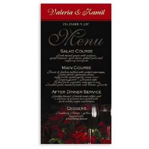    280 Wedding Menu Cards   Red Roses & Red Wine: Office Products