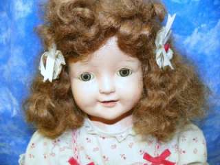 American Doll Co Character Petite Composition 24 Cloth Body Mohair 