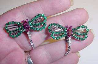LIMITED SIGNED VASARI DRAGONFLY EARRING with SWAROVSKI CRYSTAL  