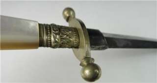 EARLY AMERICAN BRITISH NAVAL DIRK 1800 MOTHER PEARL HANDLE DAGGER 