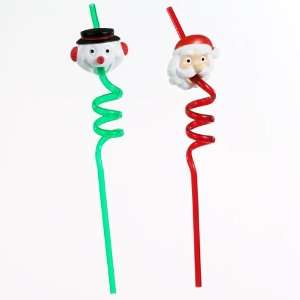   : Club Pack of 24 Snowman/Santa Crazy Drinking Straws: Home & Kitchen