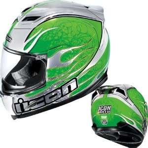   Airframe Claymore Chrome Full Face Helmet X Large  Green Automotive