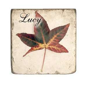  personalized brown autumn leaf tile: Home Improvement